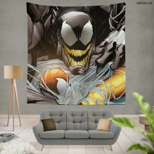 Venom Spider-Man Lethal Encounter Comic Wall Tapestry