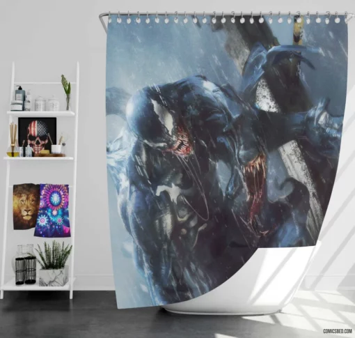 Venom Symbiote Marvel Quest Comic Shower Curtain