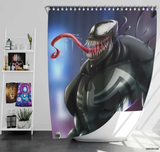 Venom Symbiote Marvel Tale Comic Shower Curtain