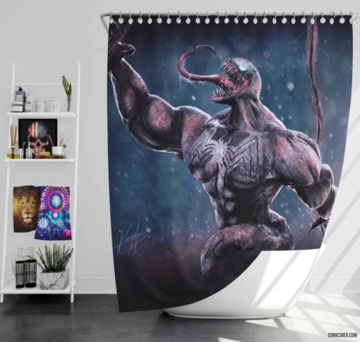 Venom Symbiote Marvel Tales Comic Shower Curtain