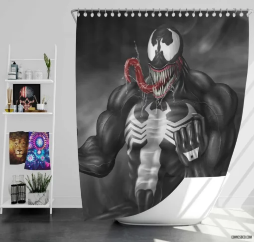 Venom Symbiotic Chronicles Comic Shower Curtain