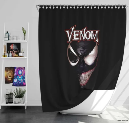 Venom Unleashed Marvel Anti-Hero Chronicles Comic Shower Curtain