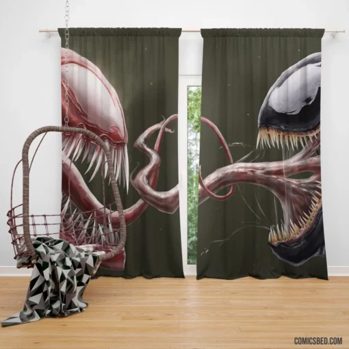 Venom vs Carnage Symbiote Showdown Comic Curtain