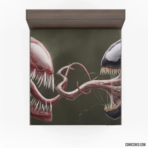 Venom vs Carnage Symbiote Showdown Comic Fitted Sheet 1