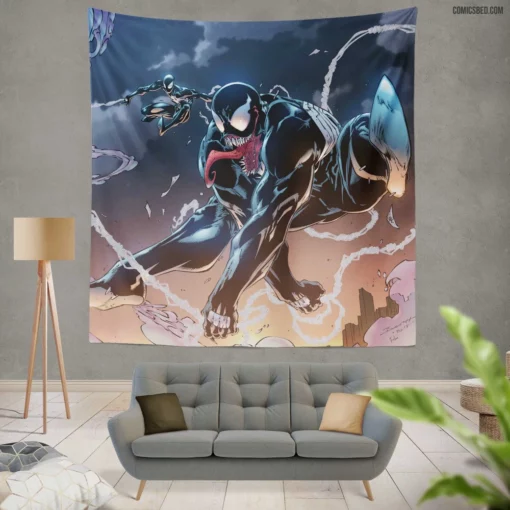 Venom vs. Spider-Man Marvel Conflict Comic Wall Tapestry