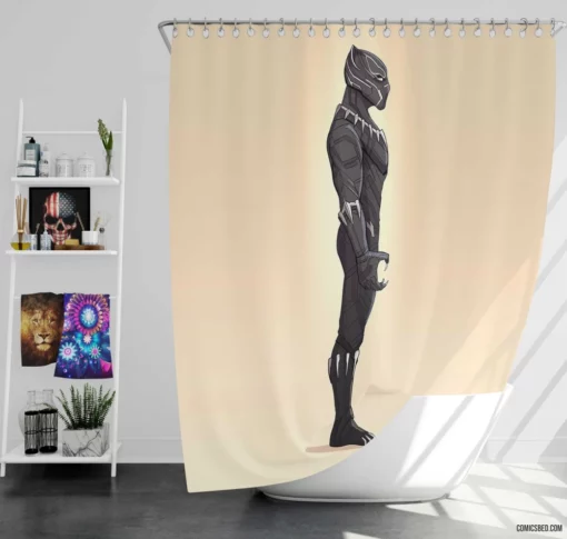 Vibranium Defender Black Panther Quest Comic Shower Curtain