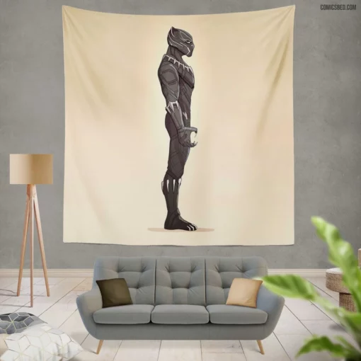 Vibranium Defender Black Panther Quest Comic Wall Tapestry