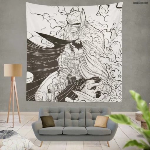 Vigilant Batman DC Guardian of Shadows Comic Wall Tapestry