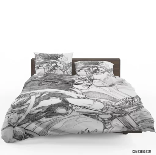 Vigilante Heroine Chronicles DC Huntress Comic Bedding Set