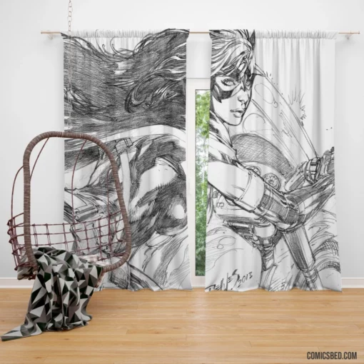 Vigilante Heroine Chronicles DC Huntress Comic Curtain