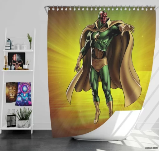 Vision Android Avenger Comic Shower Curtain