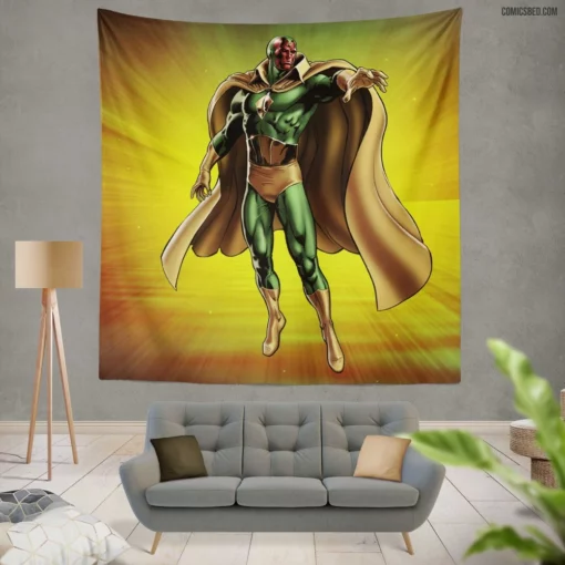 Vision Android Avenger Comic Wall Tapestry