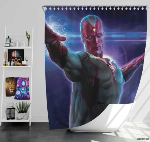 Vision Marvel Android Avenger Comic Shower Curtain