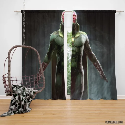 Vision Marvel Synthezoid Avenger Comic Curtain