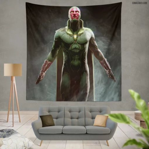 Vision Marvel Synthezoid Avenger Comic Wall Tapestry