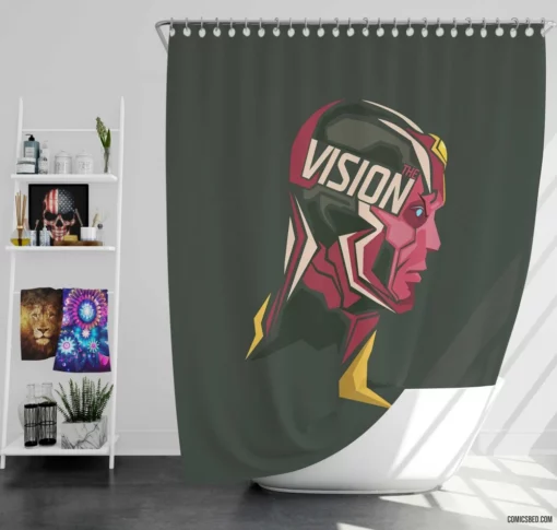 Vision Synthezoid Avenger Comic Shower Curtain