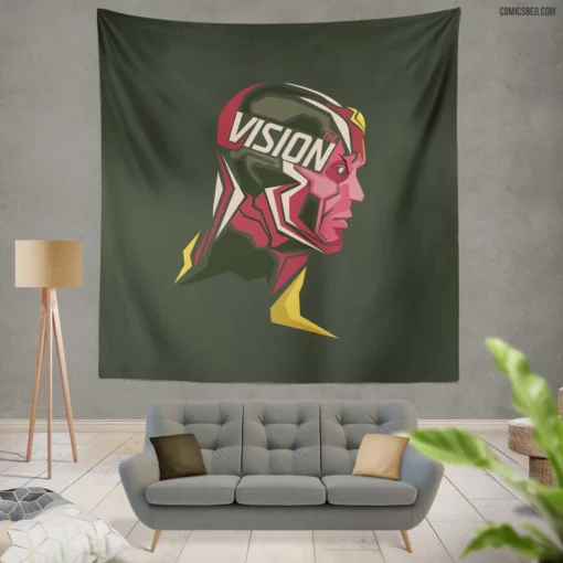 Vision Synthezoid Avenger Comic Wall Tapestry