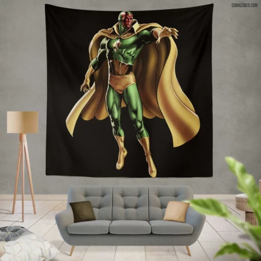 Vision Synthezoid Hero Comic Wall Tapestry