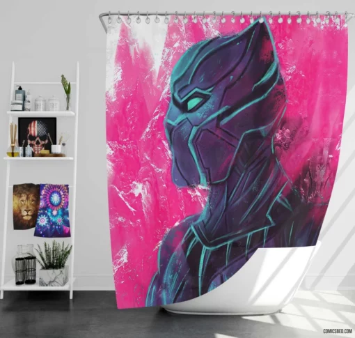 Wakandan Hero Black Panther Quest Comic Shower Curtain