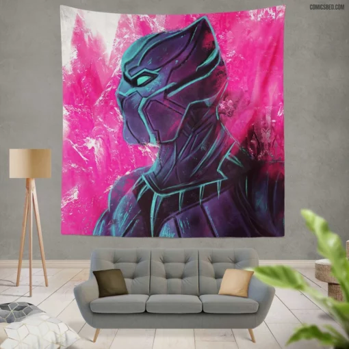 Wakandan Hero Black Panther Quest Comic Wall Tapestry