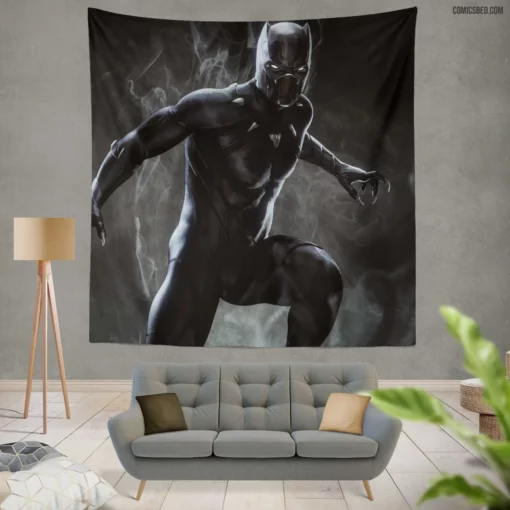 Wakandan King Black Panther Rule Comic Wall Tapestry