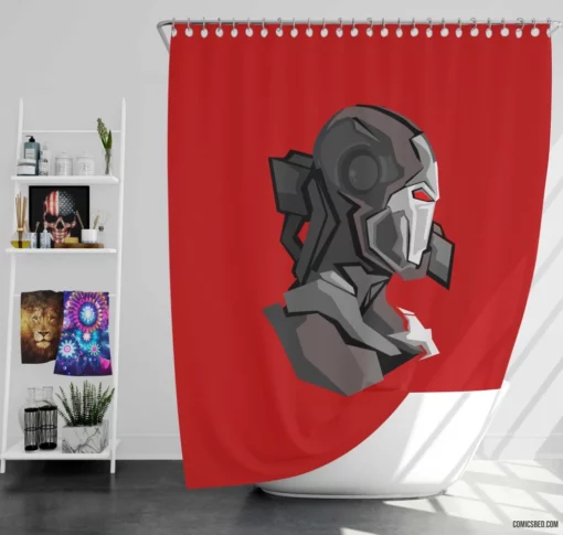 War Machine Marvel Iron Hero Comic Shower Curtain