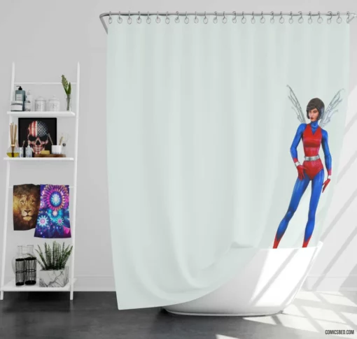 Wasp Marvel Aerial Avenger Comic Shower Curtain