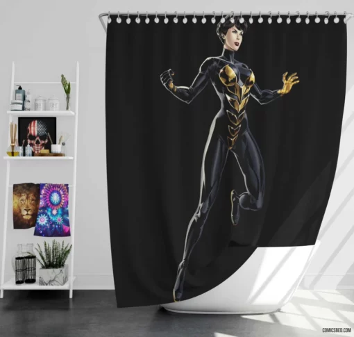 Wasp Marvel Avenging Insect Comic Shower Curtain