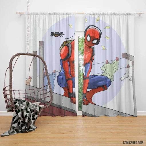 Web-Slinger Chronicles Marvel Heroic Tale Comic Curtain