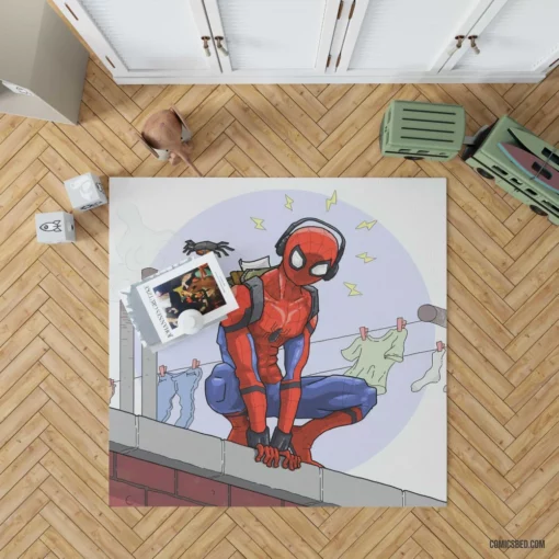 Web-Slinger Chronicles Marvel Heroic Tale Comic Rug