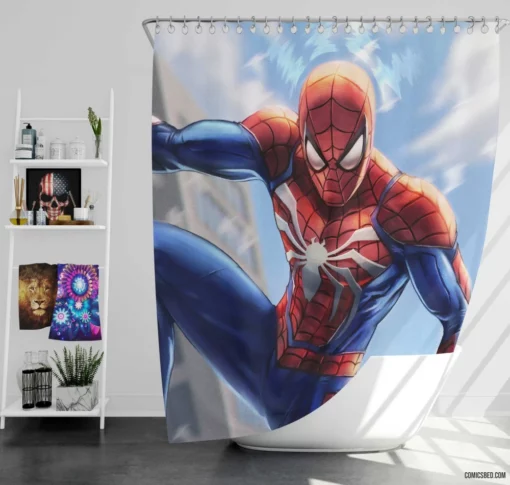 Web-Slinger Resolve Heroic Legacy Comic Shower Curtain