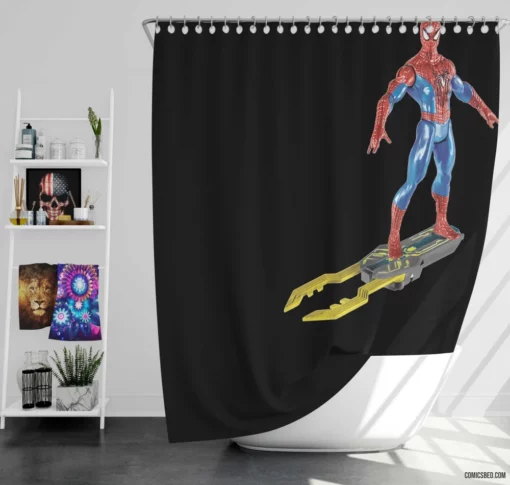 Web-Slinging Adventures Marvel Spider-Man Comic Shower Curtain