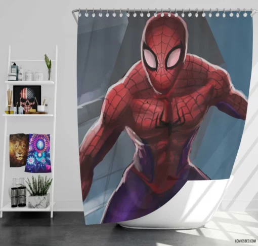 Web-Swinging Chronicles Hero of New York Comic Shower Curtain