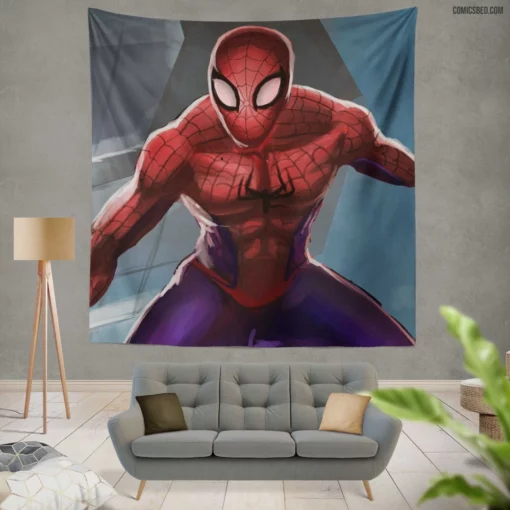 Web-Swinging Chronicles Hero of New York Comic Wall Tapestry