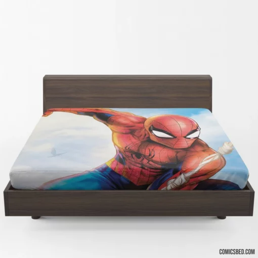 Web-Swinging Marvel Hero Spider-Man Exploits Comic Fitted Sheet