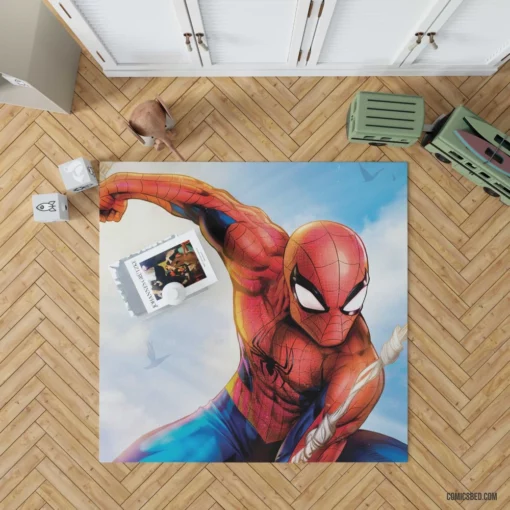 Web-Swinging Marvel Hero Spider-Man Exploits Comic Rug