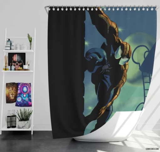 Web-Swinging Marvel Hero Spider-Man Quests Comic Shower Curtain