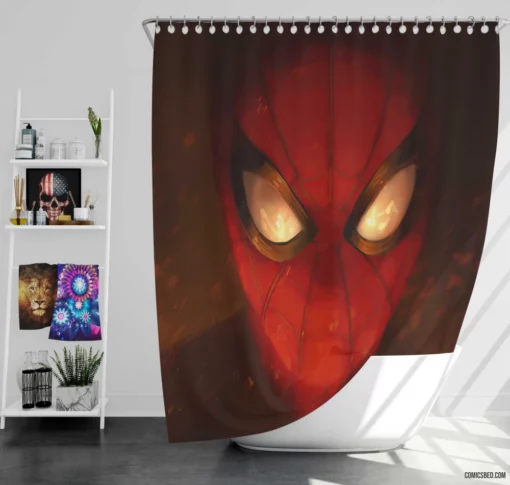 Web-Swinging Marvel Hero Spider-Man Triumph Comic Shower Curtain