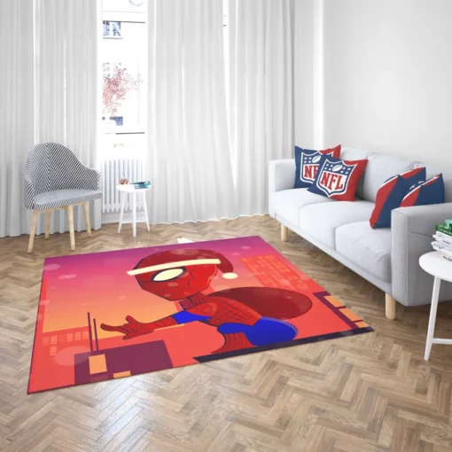 Web-Swinging Spectacle Action Across Dimensions Comic Rug 2