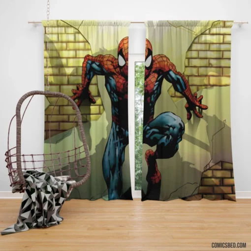 Web-Swinging Vigilance Heroic Pursuits Comic Curtain