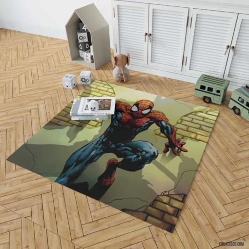 Web-Swinging Vigilance Heroic Pursuits Comic Rug 1