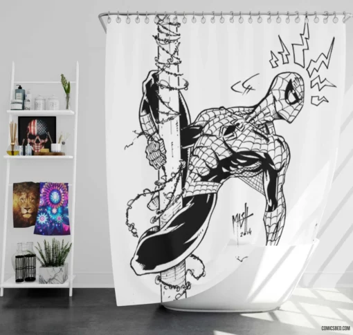 Web of Fate Hero Journey Comic Shower Curtain