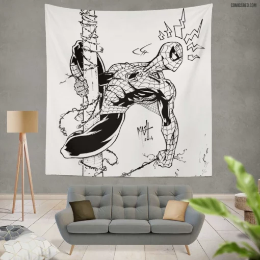 Web of Fate Hero Journey Comic Wall Tapestry