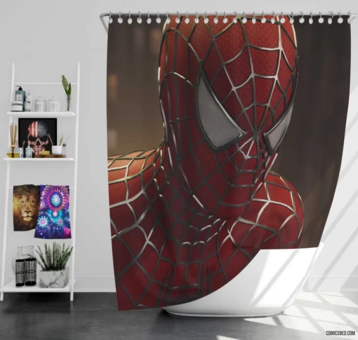 Web of Legends Heroic Feats Comic Shower Curtain