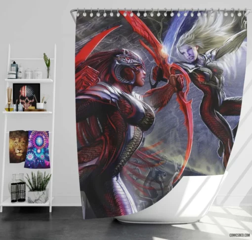 Witchblade Gothic Witch Fight Comic Shower Curtain