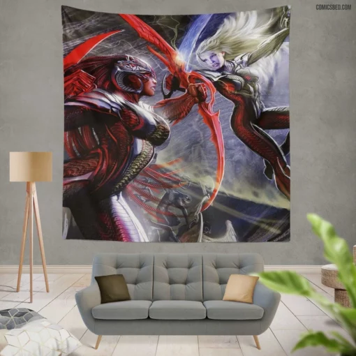 Witchblade Gothic Witch Fight Comic Wall Tapestry