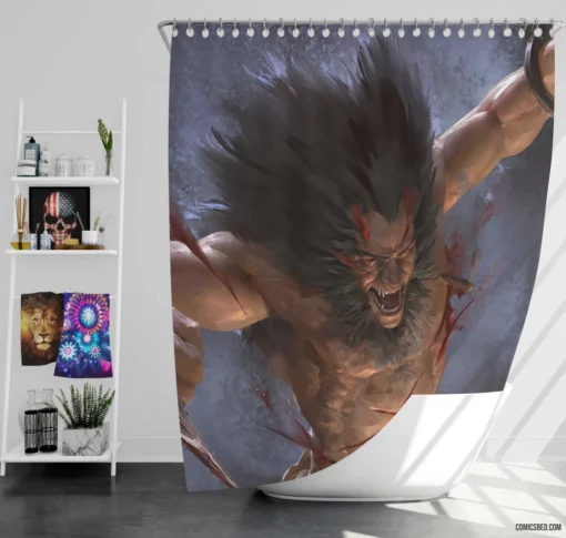 Wolverine Blood X-Men Warrior Comic Shower Curtain