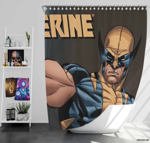 Wolverine Japan Thrilling Pursuit Comic Shower Curtain