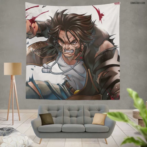 Wolverine Logan Bloody Origins Comic Wall Tapestry