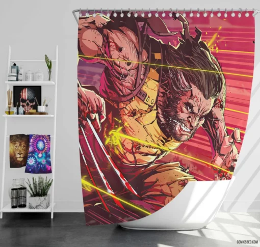 Wolverine Logan X-Men Berserker Comic Shower Curtain